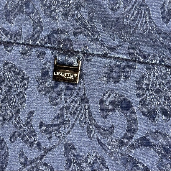 Lisette of Montreal Blue Floral Mid-Rise Tummy Panel Leggings, Size 8 - Picture 6 of 8